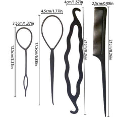 4pcs Hairdressing Tool Set for Hair Combing and Styling