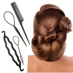 4pcs Hairdressing Tool Set for Hair Combing and Styling