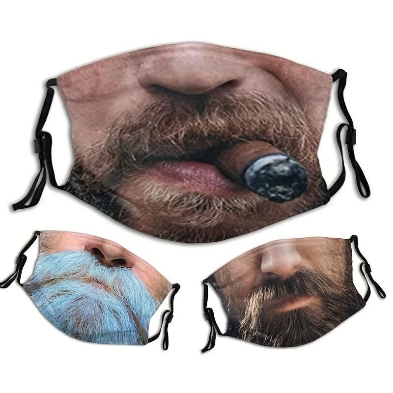 Men's Spoof Smoking Pattern Mask Washable Non Disposable Mask