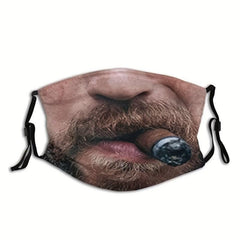 Men's Spoof Smoking Pattern Mask Washable Non Disposable Mask