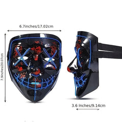 Halloween Led Glow Mask Masquerade Party Scary Masks & Gloves