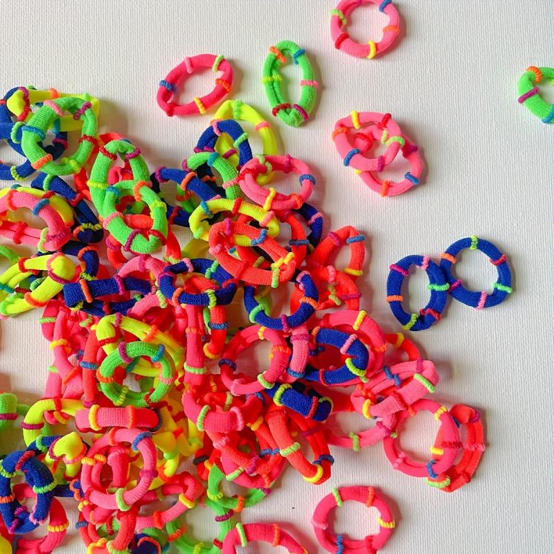 50pcs 100pcs Mixed Candy Hair Ring Decorative Hair Rope