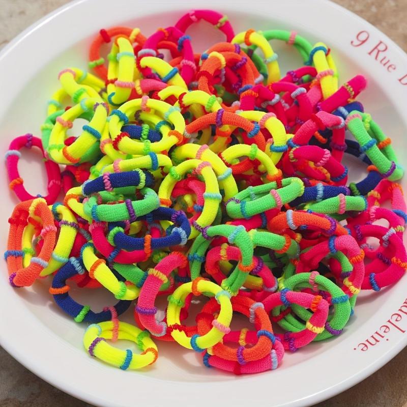 50pcs 100pcs Mixed Candy Hair Ring Decorative Hair Rope