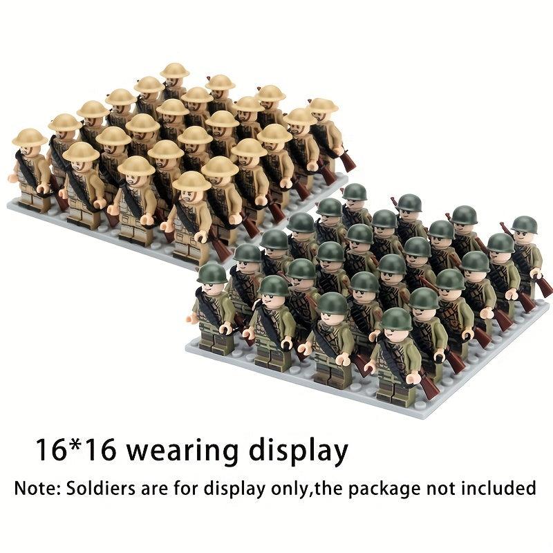 3Pcs Grey 16x16 & 16x32 Points Base Plate for Soldier Figure Building Blocks
