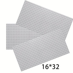 3Pcs Grey 16x16 & 16x32 Points Base Plate for Soldier Figure Building Blocks