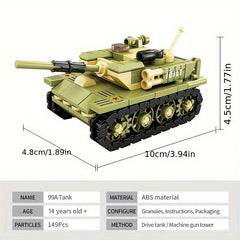 Tank Building Blocks Toys Kids Toy Car Engineering Car Gift