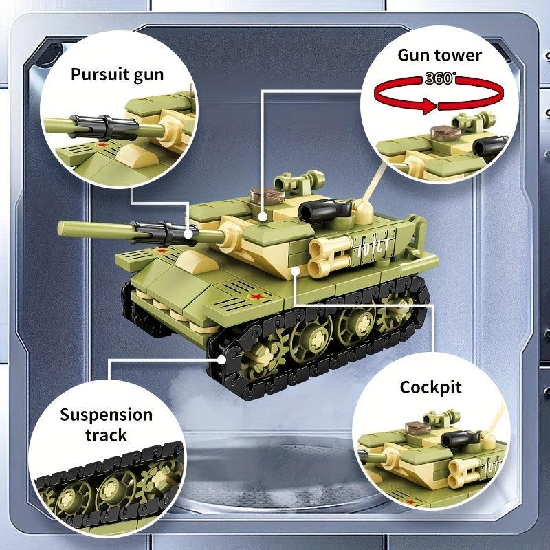 Tank Building Blocks Toys Kids Toy Car Engineering Car Gift