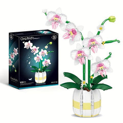 Orchid Bouquet Building Blocks Romantic Pink Assembly Decoration Birthday