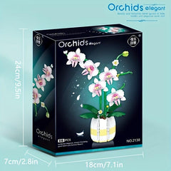Orchid Bouquet Building Blocks Romantic Pink Assembly Decoration Birthday