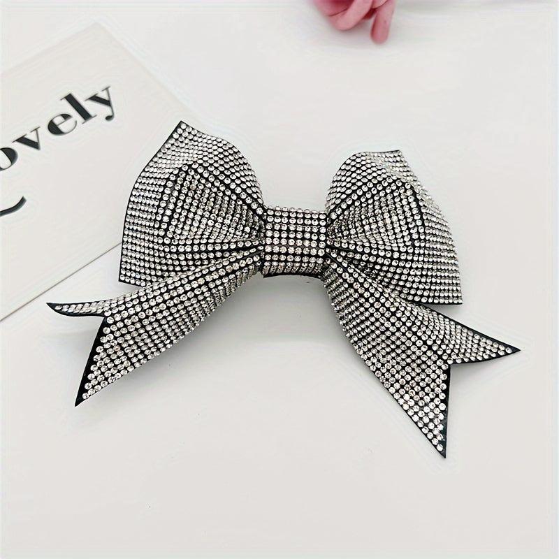 Bow Hairpins Full Rhinestones Spring Clips Women Hair Accessories