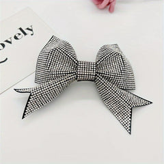 Bow Hairpins Full Rhinestones Spring Clips Women Hair Accessories