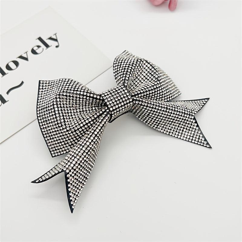 Bow Hairpins Full Rhinestones Spring Clips Women Hair Accessories