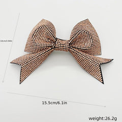 Bow Hairpins Full Rhinestones Spring Clips Women Hair Accessories
