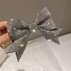 Bow Hairpins Full Rhinestones Spring Clips Women Hair Accessories