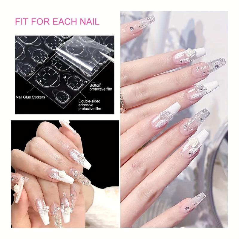 50 Sheets Nail Glue Stickers For Press On Nails Waterproof Double Sided