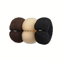 2pcs Solid Fluffy Hair Ties Women Girls Accessories with Buckles