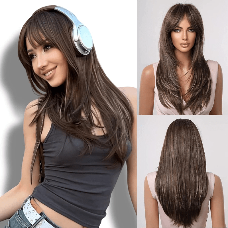 Long Curly Hair Pretty Wig Hair Extension Heat Resistant Synthetic Fiber Wig