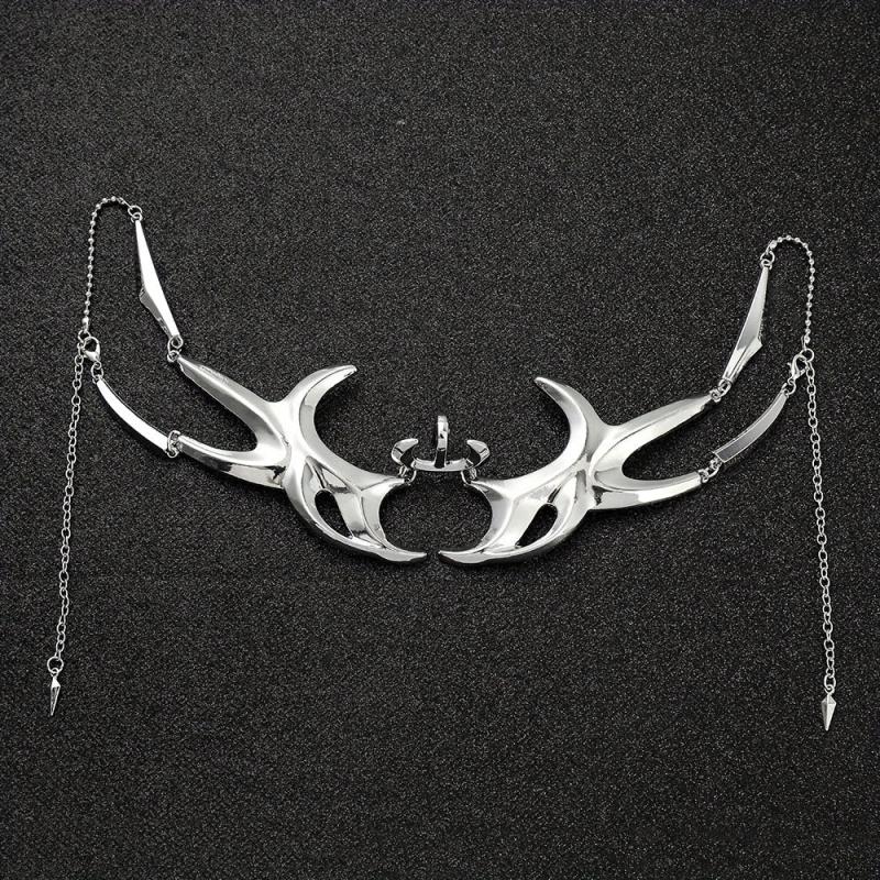 2pcs Silvery Alloy Mask Halloween Party Cosplay Costume Decors