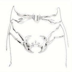 2pcs Silvery Alloy Mask Halloween Party Cosplay Costume Decors