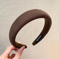 Solid Wide Headband Vintage Elastic Hair Band