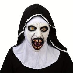 Men's Latex Halloween Horror Nun Mask Zombie Headgear