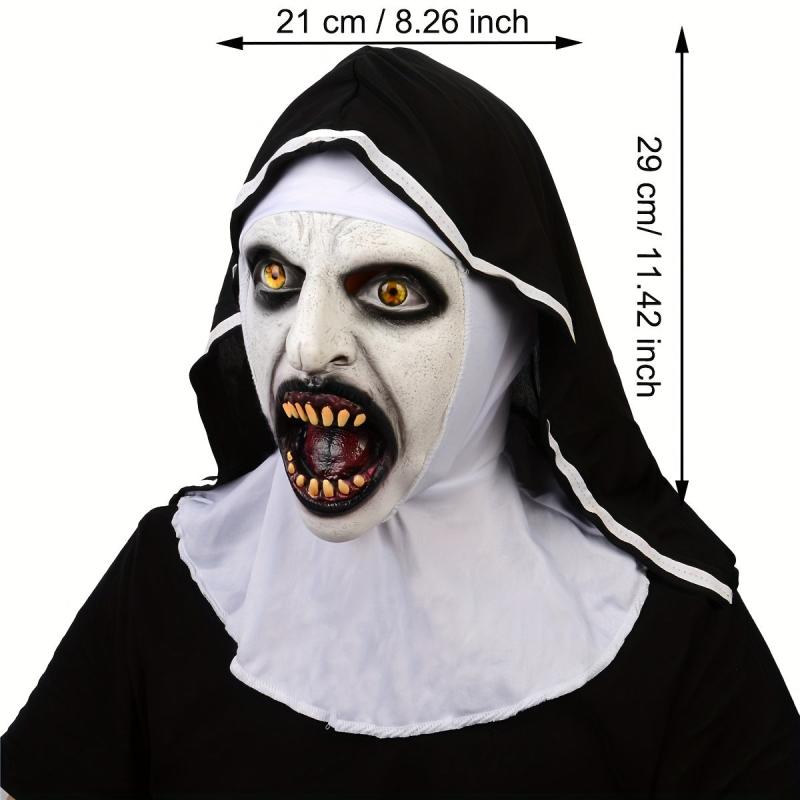 Men's Latex Halloween Horror Nun Mask Zombie Headgear