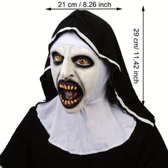 Men's Latex Halloween Horror Nun Mask Zombie Headgear