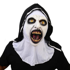Men's Latex Halloween Horror Nun Mask Zombie Headgear