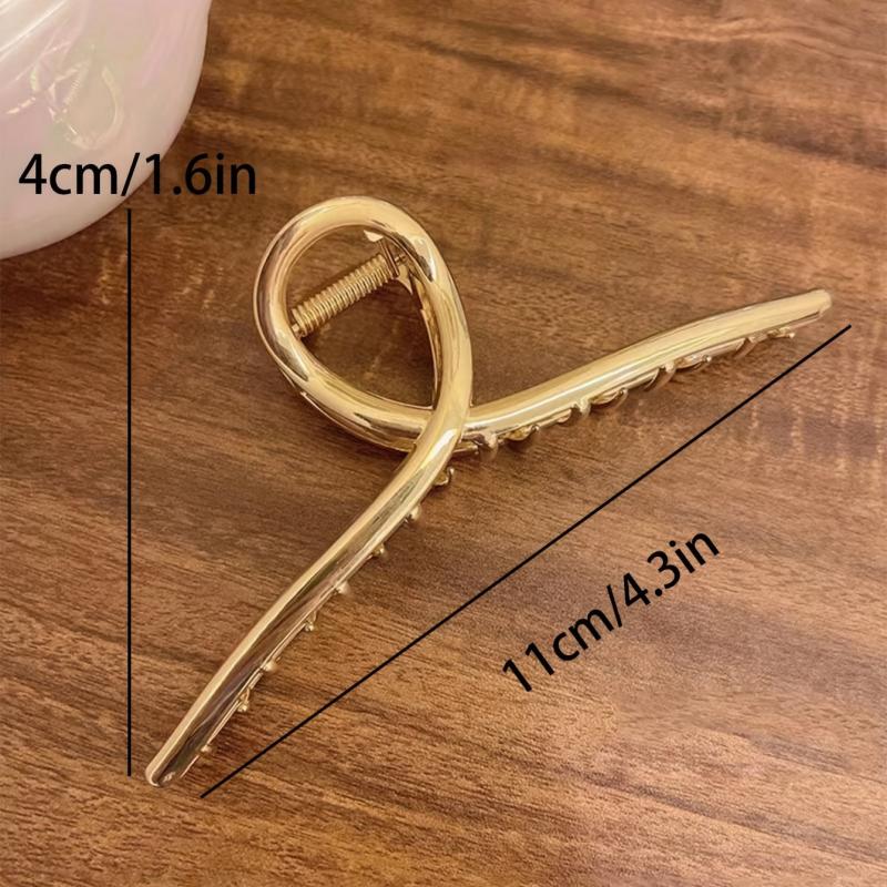 Golden Cross Shape Hair Claw Metal Clip Hair Accessory