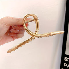 Golden Cross Shape Hair Claw Metal Clip Hair Accessory