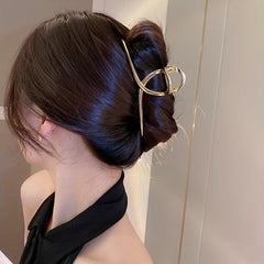 Golden Cross Shape Hair Claw Metal Clip Hair Accessory
