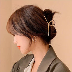 Golden Cross Shape Hair Claw Metal Clip Hair Accessory