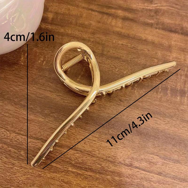 Golden Cross Shape Hair Claw Metal Clip Hair Accessory