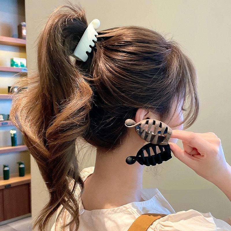 Women Frosted Fixed Ponytail Hairpin Fish Shaped Hair Clip