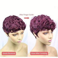 Short Curly Wig With Bangs Natural Daily Decor Wig