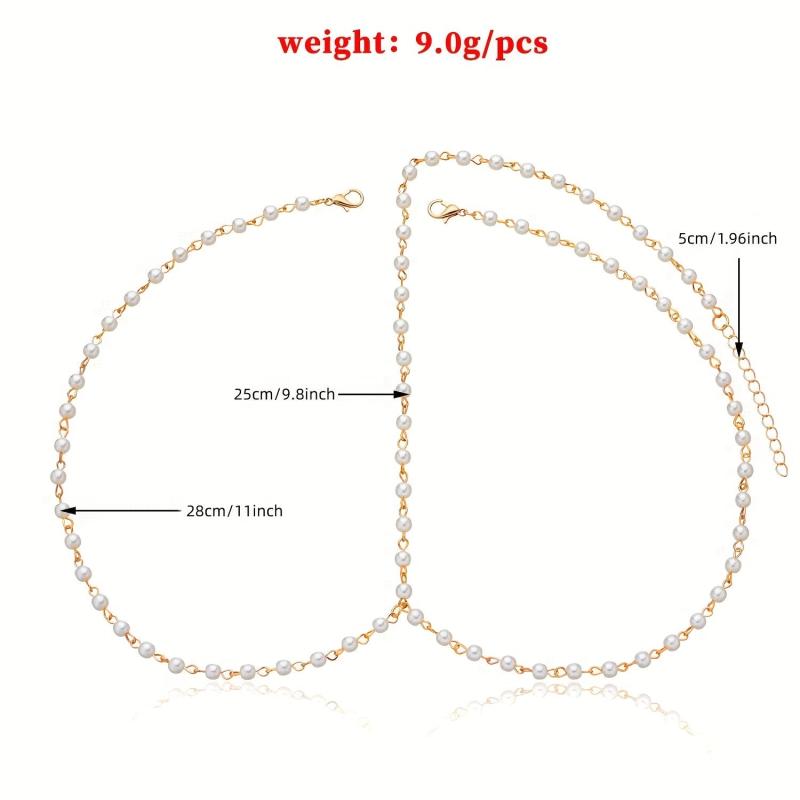 Faux Pearl Forehead Headdress Headbands Hair Jewelry for Prom Bridal