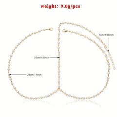 Faux Pearl Forehead Headdress Headbands Hair Jewelry for Prom Bridal