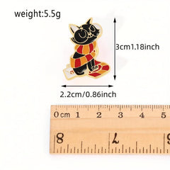 Magic Cat Enamel Pin Animal Scarf Cats Brooch Unique Gift