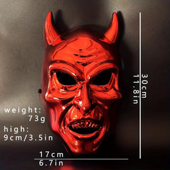 Men's Red Devil Mask Scary Halloween Dress Up Costume
