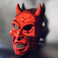 Men's Red Devil Mask Scary Halloween Dress Up Costume