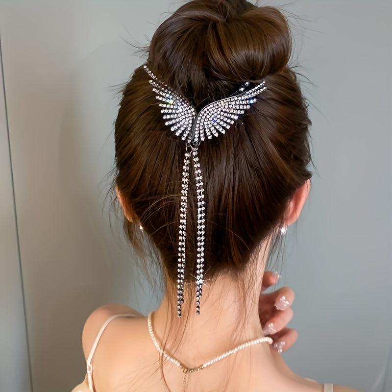 Angel Wings Tassel Hair Clips Ponytail Buckle Hairpin Headwear
