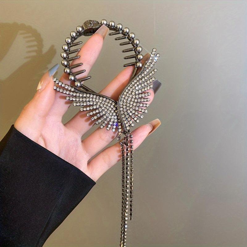 Angel Wings Tassel Hair Clips Ponytail Buckle Hairpin Headwear