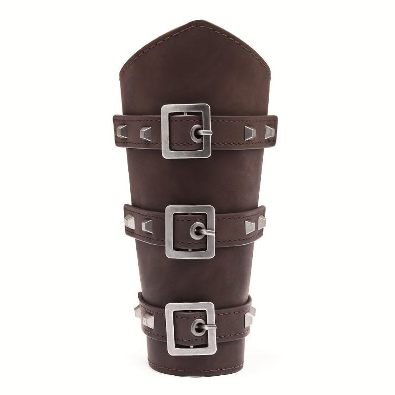 1pc Men's Viking Arm Leather Wristband Punk Medieval Arm Guards
