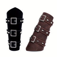 1pc Men's Viking Arm Leather Wristband Punk Medieval Arm Guards