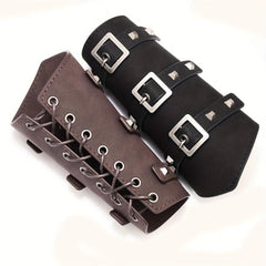 1pc Men's Viking Arm Leather Wristband Punk Medieval Arm Guards