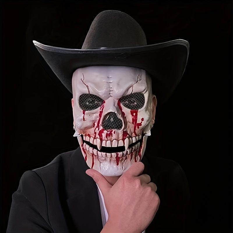Men's Halloween Skull Mask Movable Full Face Mask Scary Ghost Costume Mask