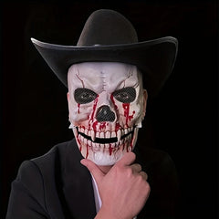 Men's Halloween Skull Mask Movable Full Face Mask Scary Ghost Costume Mask