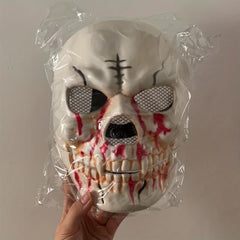 Men's Halloween Skull Mask Movable Full Face Mask Scary Ghost Costume Mask