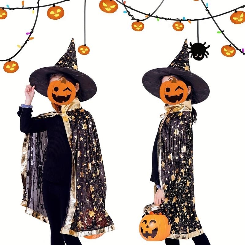 Halloween Witch Cloak and Hat Magician's Cloak Carnival Costume Props