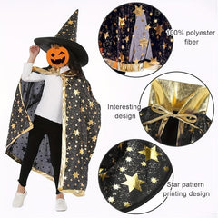 Halloween Witch Cloak and Hat Magician's Cloak Carnival Costume Props